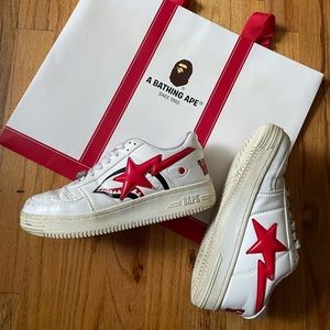 Size 6 - BAPE A Bathing Ape Shark Face Women’s BAPESTA Sneakers White